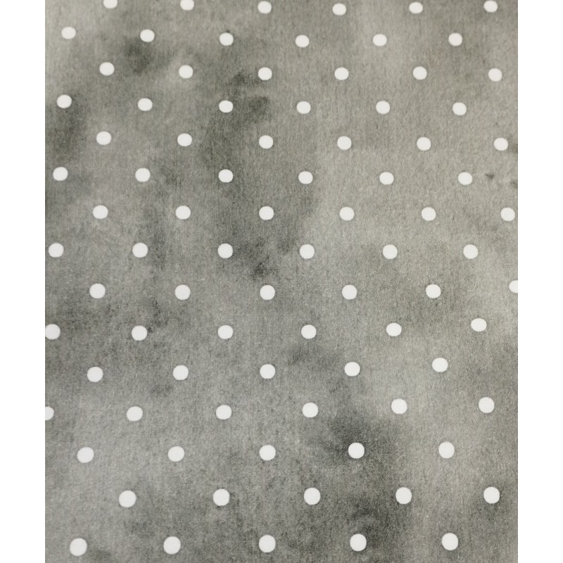 Tecido Bolas Fundo Cinza Manchado