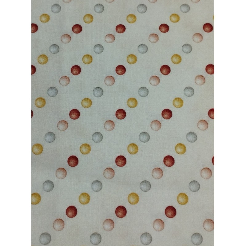 Tecido Bolas Coloridas Fundo Bege