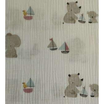 Musseline Animais Fundo Branco