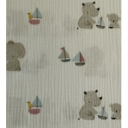 Musseline Animais Fundo Branco