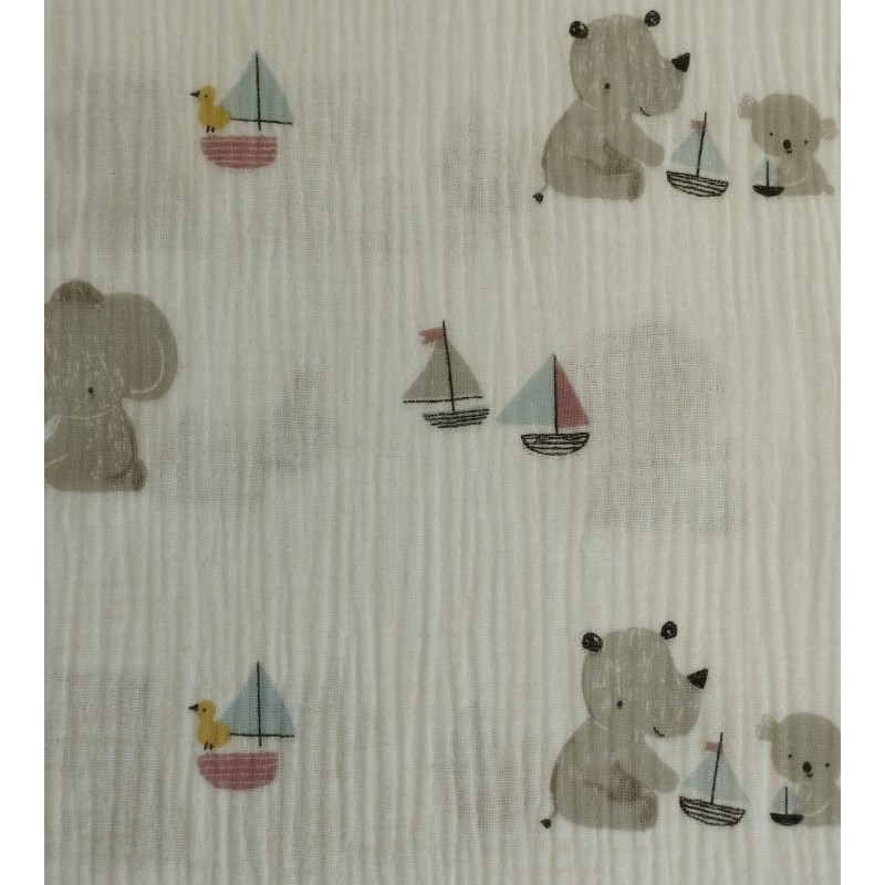 Musseline Animais Fundo Branco