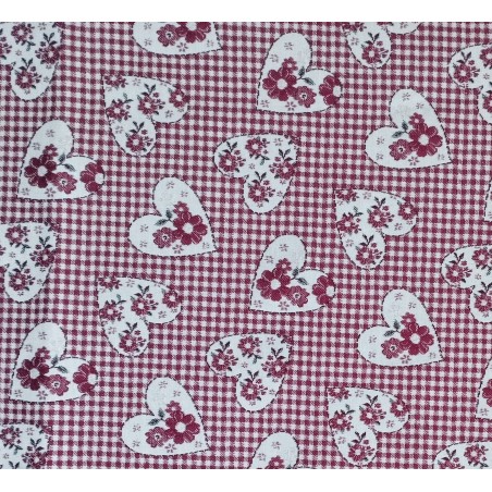 Loneta Corações Vermelho