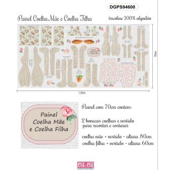 Painel Coelha Mãe e Filha-eva e eva